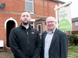 Council Leader David Ellesmere with Technical Officer Danny Newman at a house on Kemball Street