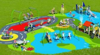 Artists impression of new Gippeswyk Park new transport-themed play area
