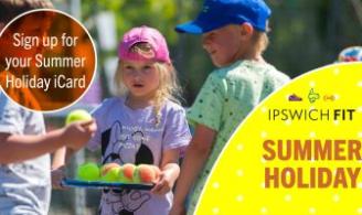 Summer iCard image showing children playing with tennis balls