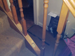 Missing baluster to a staircase