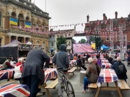 Big Jubilee Lunch street party on the Cornhill