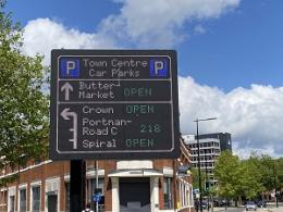Photo of VMS car parking sign on Princes Street in Ipswich