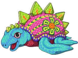 Colourful Mexican folk-art inspired turtle
