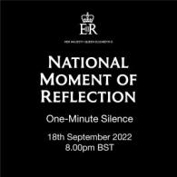 One-Minute Silence for Queen Elizabeth II on Sunday 8 September at 8pm