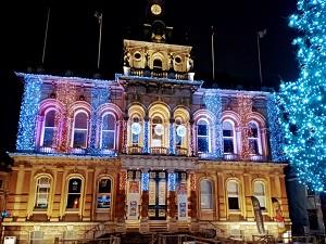 Ipswich Town Hall Christmas lights