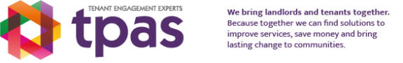 The logo for tpas who are dedicated to improving tenant engagement standards 