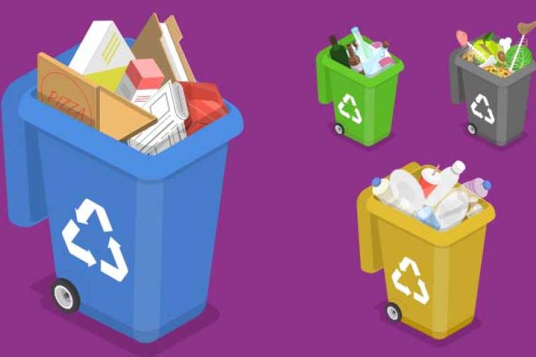 drawing of bins