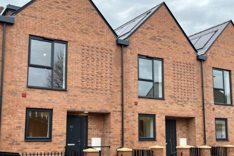 A photo of a row of newly built house in Ipswich