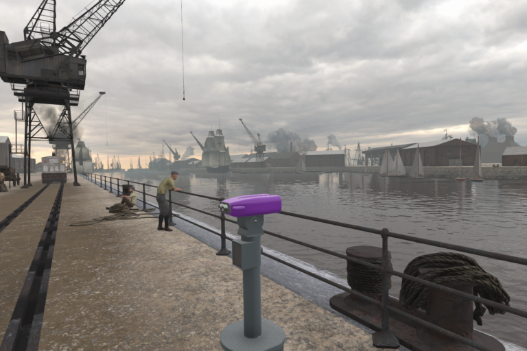 A virtual view of Ipswich waterfront as it might have looked in the 1890s