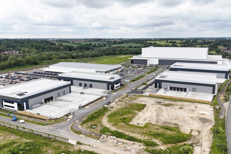 birdseye image of development site