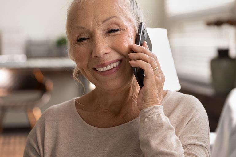 lady speaking on mobile phone