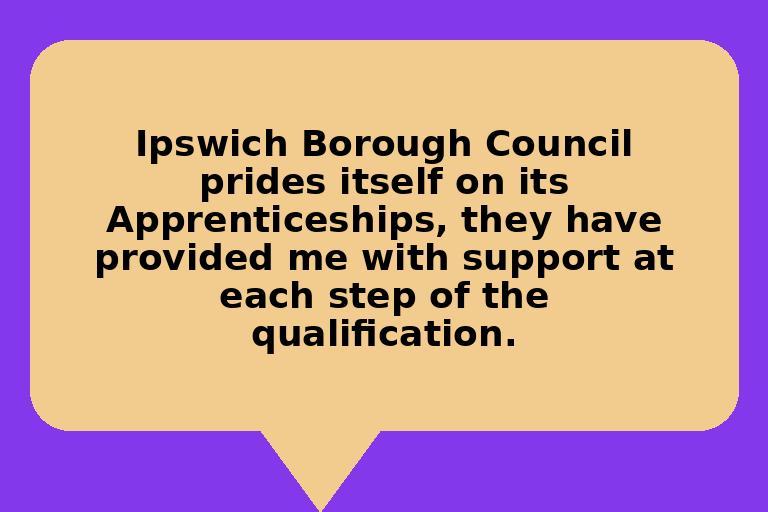 A speech bubble shape showing a quote from an apprentice at IBC