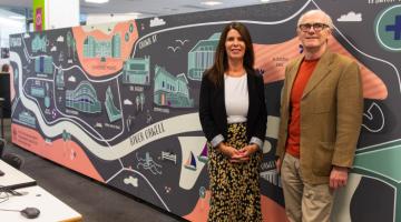 Marianne Flack, Deputy Principal of Suffolk New College with Cllr Neil Macdonald in the learning curve