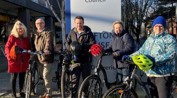 Group of Ipswich Borough Councillors with cycles