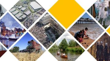Photo collage showing scenes of Suffolk