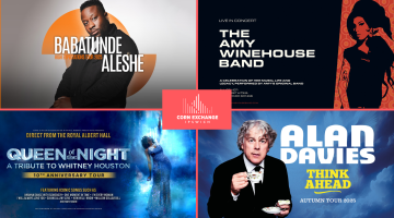 A collage of forthcoming shows at the Corn Exchange, Ipswich