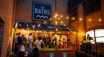 The Baths live music venue in use with people enjoying a night out