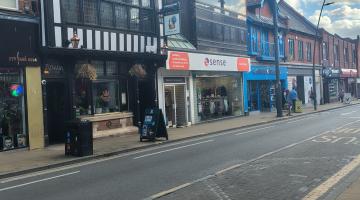 Clean street in Ipswich no rubbish outside shop fronts
