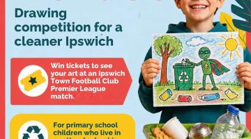 Poster for Litter Heroes drawing competition open to primary school age children in Ipsiwch