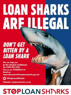 Loan Sharks are Illegal poster